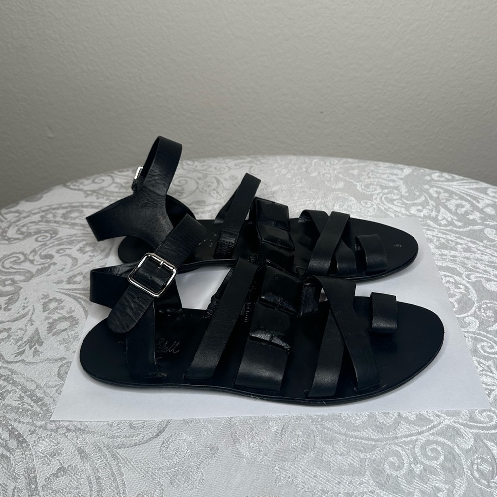 Loeffler Randall black leather sandals